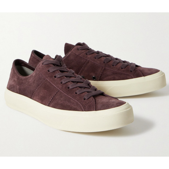 TOM FORD Burgundy Cambridge Suede Sneakers Men size 8